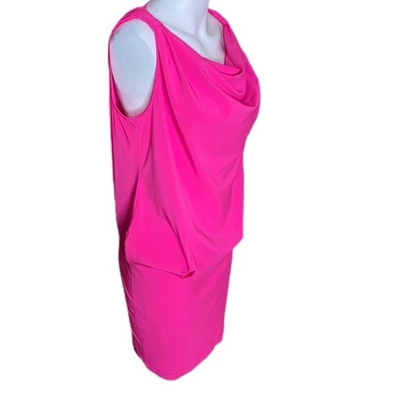 Rachel Rachel Roy Hot Pink Sleeveless Dress Draped Neck Size S - Picture 3 of 9